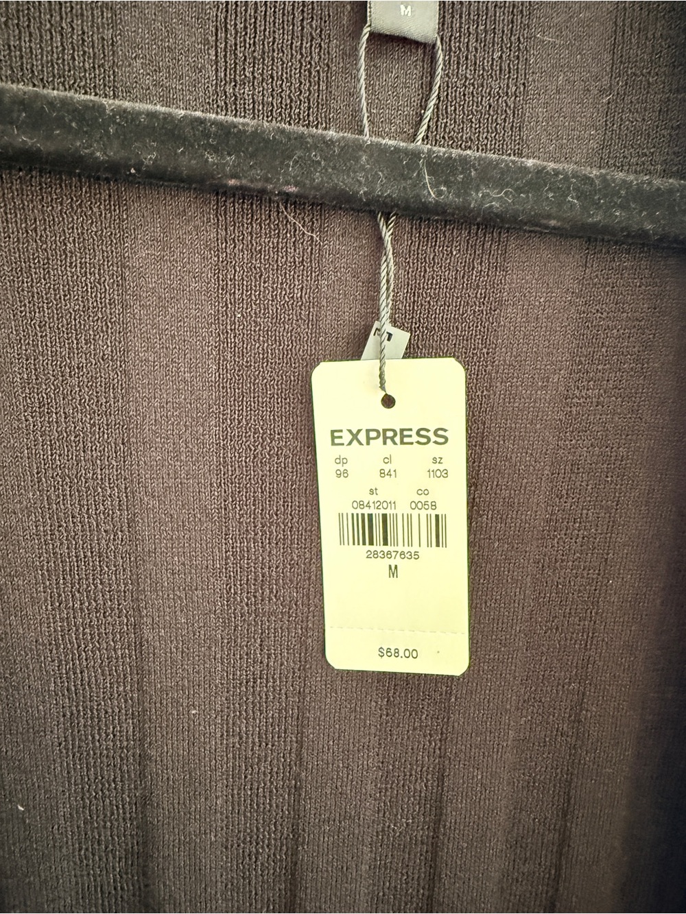 Express Black Long Ribbed Open-Front Dress - Picture 3 of 5